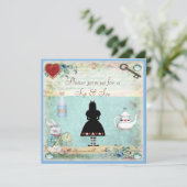 Sip & See  Alice in Wonderland Baby shower Kaart (Staand voorkant)