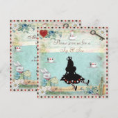 Sip & See Alice in Wonderland Baby shower Kaart (Voorkant / Achterkant)