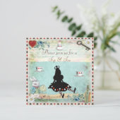 Sip & See Alice in Wonderland Baby shower Kaart (Staand voorkant)