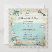 Sip & See Alice in Wonderland Baby shower Kaart (Achterkant)