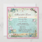 Sip & See  Alice in Wonderland Baby shower Kaart (Achterkant)