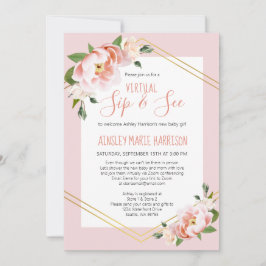 Sip & See Baby Meisje Blush Roze Virtual Baby show Kaart