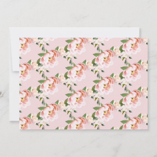 Sip & See Baby Meisje Foto Blush Bloemen Baby show Kaart (Achterkant)