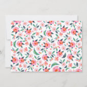 Sip & See Baby Meisje Foto Roze Bloemen Baby showe Kaart (Achterkant)