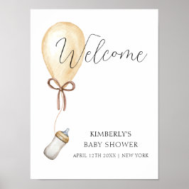 Sip & See Balloon Bottle Baby shower Welkom Poster