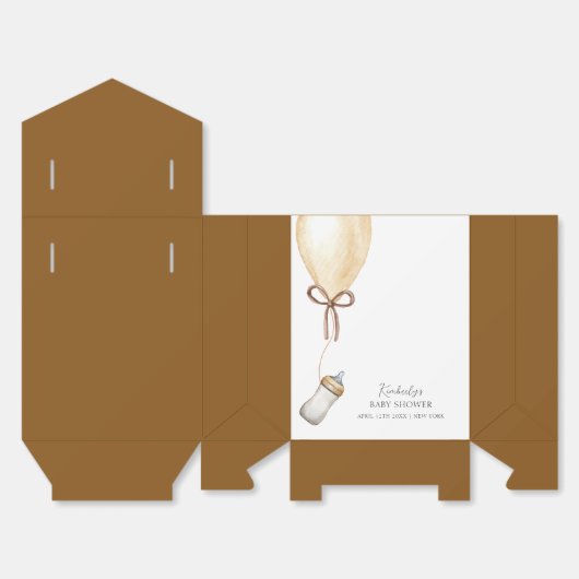 Sip & See Boho Balloon Bottle Baby shower Bedankdoosjes (Ongevouwen)