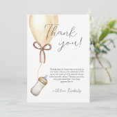 Sip & See Boho Balloon Bottle Baby shower Bedankkaart (Staand voorkant)
