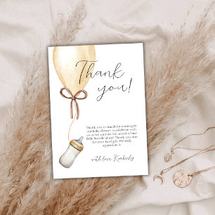 Sip & See Boho Balloon Bottle Baby shower Bedankkaart