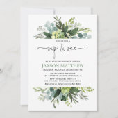 Sip see boy baby shower geslachtsneutrale eucalypt kaart (Voorkant)