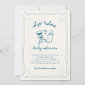 Sip & see boy baby shower kaart (Voorkant)