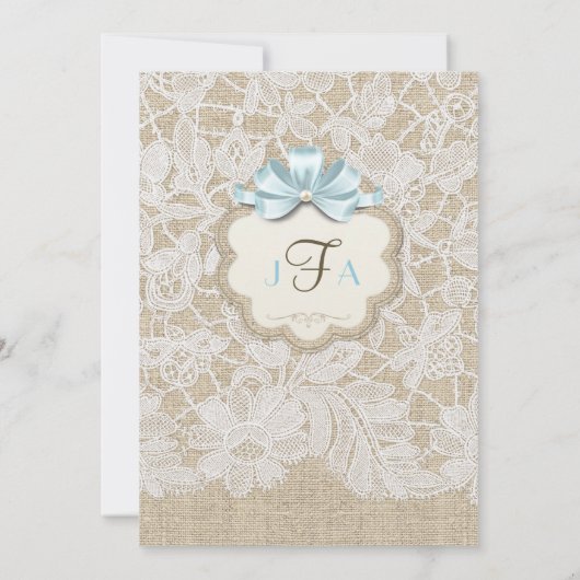 Sip & See Burlap kantflessen Blue Boy Bunting Kaart (Achterkant)