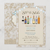 Sip & See Burlap kantflessen Blue Boy Bunting Kaart (Voorkant / Achterkant)