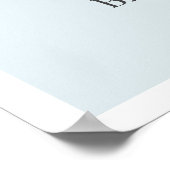 Sip & See Champagne Blue Baby shower Welkom Poster (Hoek)