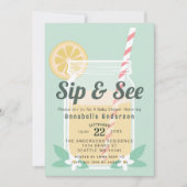 Sip & See Lemonade Mason Jar Baby shower Kaart (Voorkant)