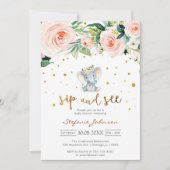 Sip & See Little Peanut Baby Shower Uitnodiging (Voorkant)