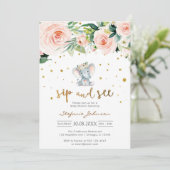 Sip & See Little Peanut Baby Shower Uitnodiging (Staand voorkant)