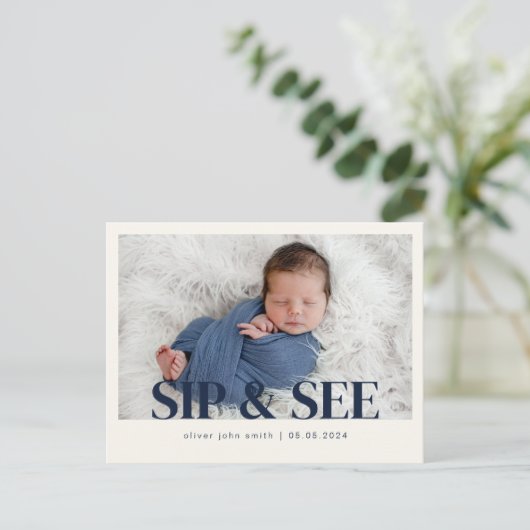 SIP & SEE Party Invitation Post Kaart (Staand voorkant)