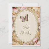 Sip & See  Pearls Lace Rozen Butterfly Kaart (Voorkant)