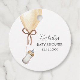Sip & See Simple Boho Balloon Bottle Baby shower Bedankjes Labels