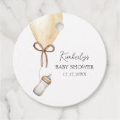 Sip & See Simple Boho Balloon Bottle Baby shower Bedankjes Labels (Voorkant)