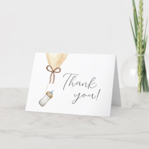Sip & See Simple Boho Balloon Bottle Baby shower Bedankkaart