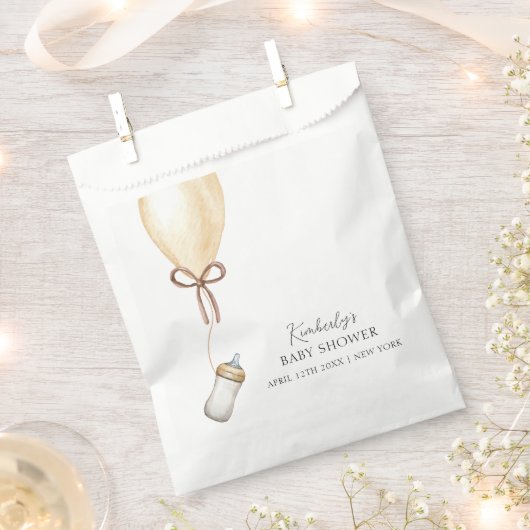 Sip & See Simple Boho Balloon Bottle Baby shower Bedankzakje (Geknipt)