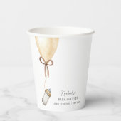 Sip & See Simple Boho Balloon Bottle Baby shower Papieren Bekers (Achterkant)