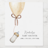 Sip & See Simple Boho Balloon Bottle Baby shower Wijn Etiket (Enkel label)