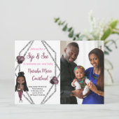 Sip & See Verpleegmoeder met pasgeboren Baby showe Kaart (Staand voorkant)