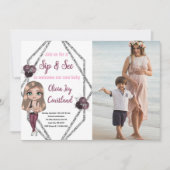 Sip & See Verpleegmoeder met pasgeboren Baby showe Kaart (Voorkant)