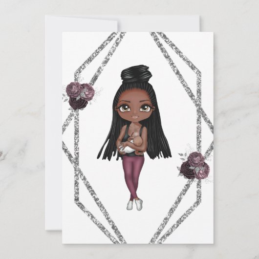 Sip & See Verpleegmoeder met pasgeboren Baby showe Kaart (Achterkant)