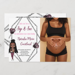 Sip & See Verpleegmoeder met pasgeboren Baby showe Kaart