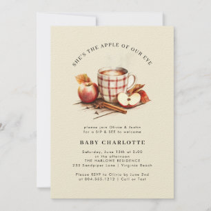 Sip & See Waterverf Apple Baby shower Invitation Kaart