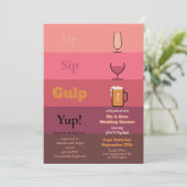 Sip Sip Gulp Wedding Shower-uitnodigingen Kaart (Staand voorkant)