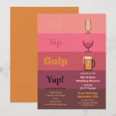 Sip Sip Gulp Wedding Shower-uitnodigingen Kaart (Voorkant / Achterkant)