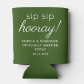 Sip Sip Hoera Huwelijksgunst Forest Green Funny Blikjeskoeler (Achterkant)