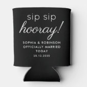 Sip Sip Hoera Huwelijksgunst Zwart Grappig Blikjeskoeler (Achterkant)