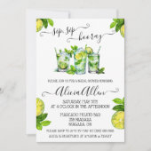 Sip, sip, hoera! Mojito thematisch Vrijgezellenfee Kaart (Voorkant)