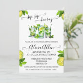 Sip, sip, hoera! Mojito thematisch Vrijgezellenfee Kaart (Staand voorkant)