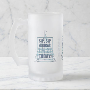 Sip Sip Hoera Scheeps 21e Verjaardag Gebelegde Mok