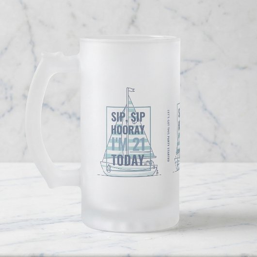 Sip Sip Hoera Scheeps 21e Verjaardag Gebelegde Mok