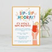 SIP SIP Hoera Verjaardagsfeestje Uitnodigen Kaart (Staand voorkant)