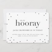 Sip sip hoera verjaardagsfeestje uitnodiging (Voorkant)