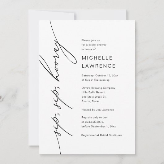 SIP, SIP, Hoera, Vrijgezellenfeest feestviering Kaart (Voorkant)