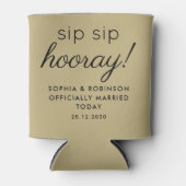 Sip Sip Hoera Wedding Favoriet Zand Ecru Grappig Blikjeskoeler (Voorkant)