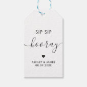 Sip Sip Hoeraa Labels, Trouwcadeau Label, Kraft Cadeaulabel (Voorkant)