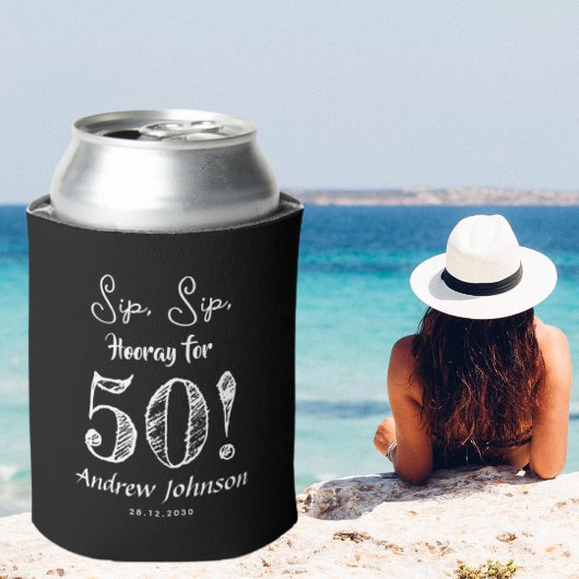 Sip Sip Hooray 50 Happy Birthday Funny Celebration Blikjeskoeler