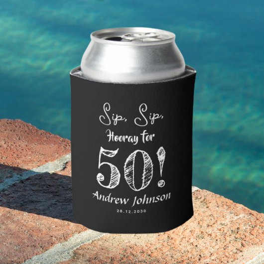 Sip Sip Hooray 50 Happy Birthday Funny Celebration Blikjeskoeler