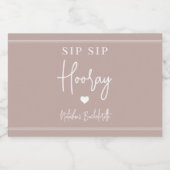 Sip Sip Hooray Bachelorette Party Favor Likeurfles Etiket (Enkel label)