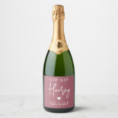 Sip Sip Hooray Bachelorette Party Favor Sparkling Wijnetiket (Voorkant)